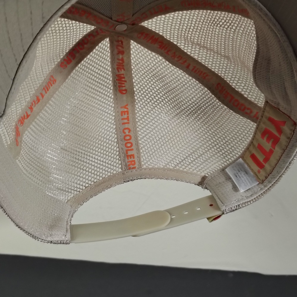 YETI Hat Cap Snapback Tan Orange Mesh Trucker Van Graphic One Size Womens - Picture 7 of 11